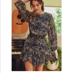 Jodifl Long Sleeve Chiffon Dress - Size Medium